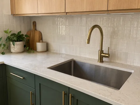Sample completion photo of the countertop, sink and faucet